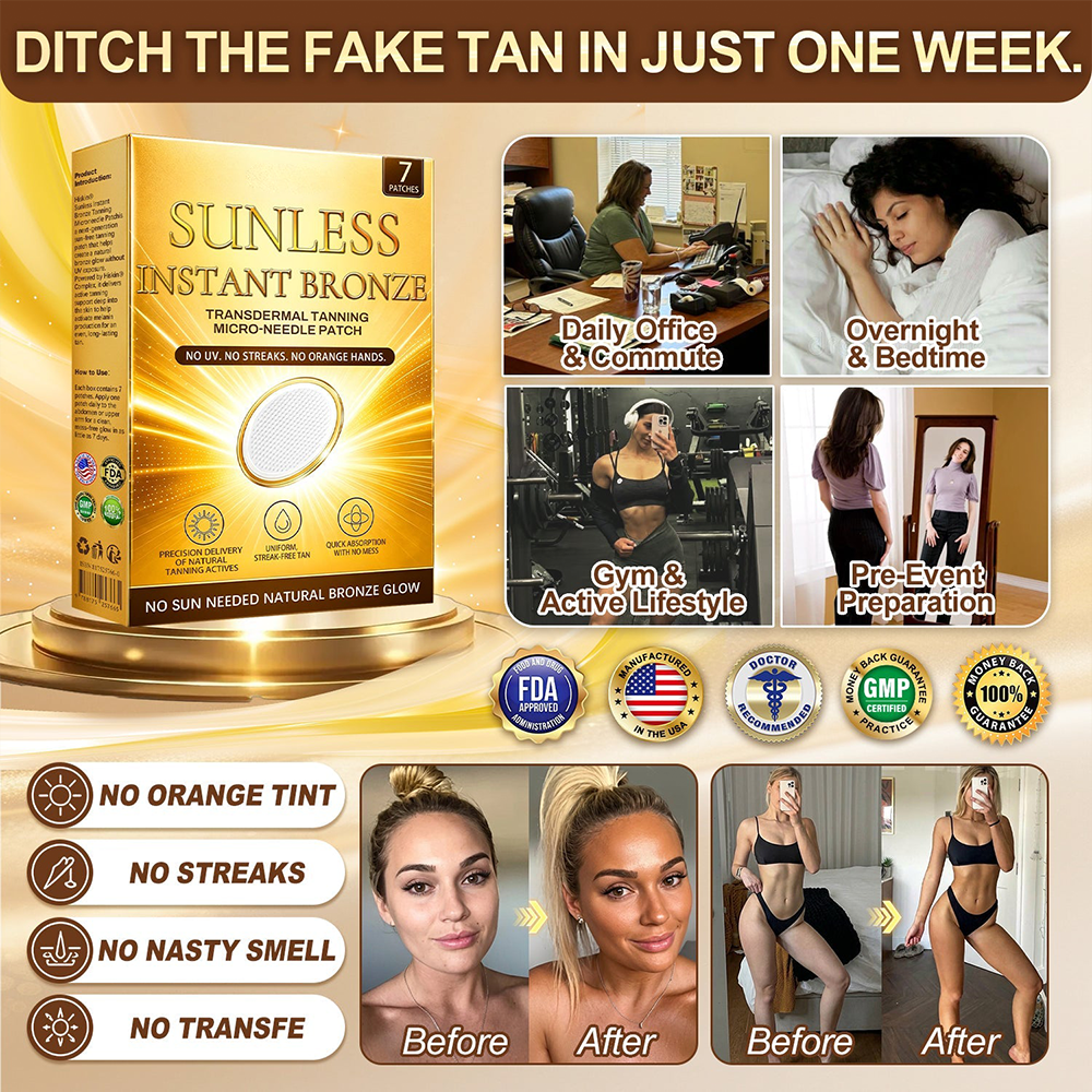 ☀️𝑶𝒇𝒇𝒊𝒄𝒊𝒂𝒍 𝑺𝒕𝒐𝒓𝒆 | ☀️  𝐒𝐮𝐧𝐥𝐞𝐬𝐬 𝐈𝐧𝐬𝐭𝐚𝐧𝐭 𝐁𝐫𝐨𝐧𝐳𝐞 𝐓𝐚𝐧𝐧𝐢𝐧𝐠 𝐌𝐢𝐜𝐫𝐨𝐧𝐞𝐞𝐝𝐥𝐞 𝐏𝐚𝐭𝐜𝐡 🇺🇸 (𝐉𝐮𝐬𝐭 𝐨𝐧𝐜𝐞 𝐚 𝐝𝐚𝐲) 𝐕𝐢𝐬𝐢𝐛𝐥𝐞 𝐁𝐫𝐨𝐧𝐳𝐞 𝐆𝐥𝐨𝐰 𝐢𝐧 𝟕 𝐃𝐚𝐲𝐬 ✅ 𝐍𝐨 𝐔𝐕, 𝐍𝐨 𝐎𝐫𝐚𝐧𝐠𝐞, 𝐍𝐨 𝐒𝐭𝐫𝐞𝐚𝐤𝐬, 𝐍𝐨 𝐃𝐇𝐀, 𝐍𝐨 𝐌𝐞𝐬𝐬.