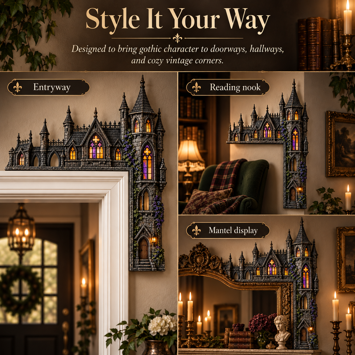 Gothic Castle Door Topper