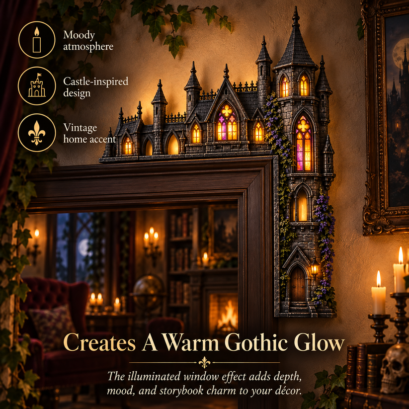 Warm gothic castle doorway decor