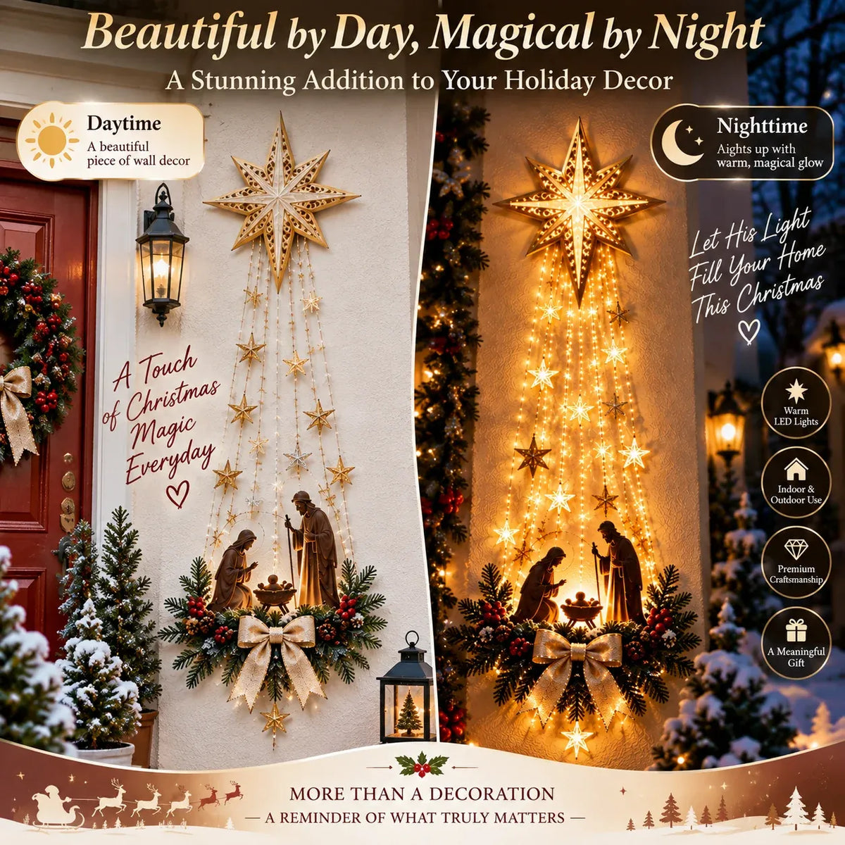 ✝️ Bethlehem Star of FaithTM – Lighted Nativity Wall Decor