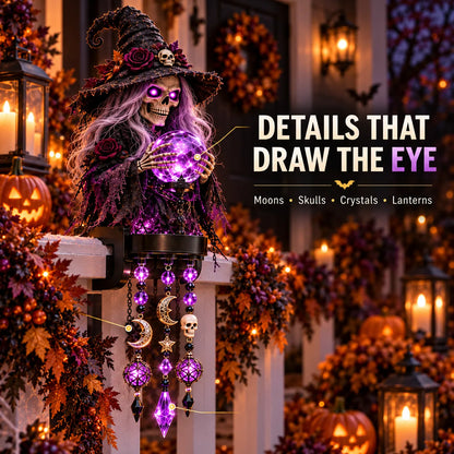 🎃 Halloween Character Glow Cascade Railing Lights – Pumpkin, Witch, Ghost & Black Cat
