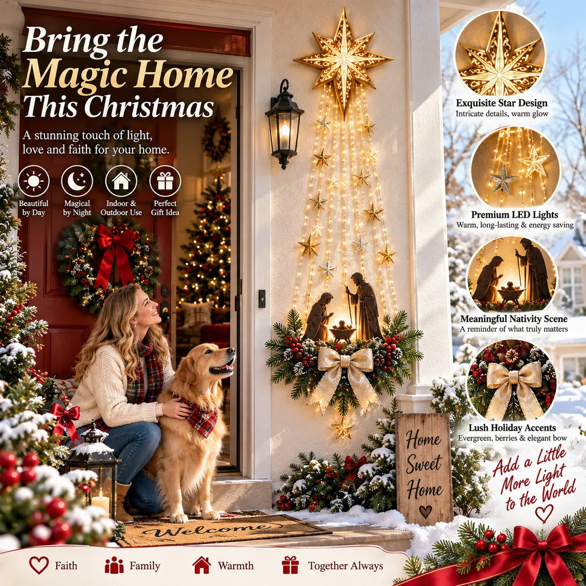 ✝️ Bethlehem Star of FaithTM – Lighted Nativity Wall Decor