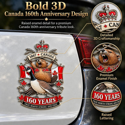 🔥LAST DAY 50% OFF - 🍁Canada 160th Anniversary “True North Strong and Free” Tribute Metal Car Emblem