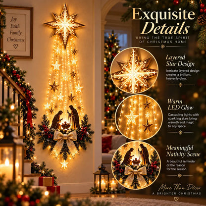✝️ Bethlehem Star of FaithTM – Lighted Nativity Wall Decor