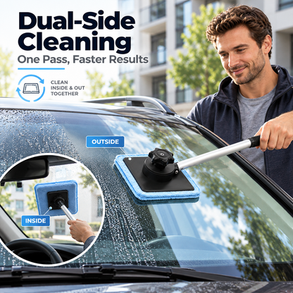 Dual Magnetic Car Windshield Cleaner | Streak-Free Auto Glass Cleaning Kit